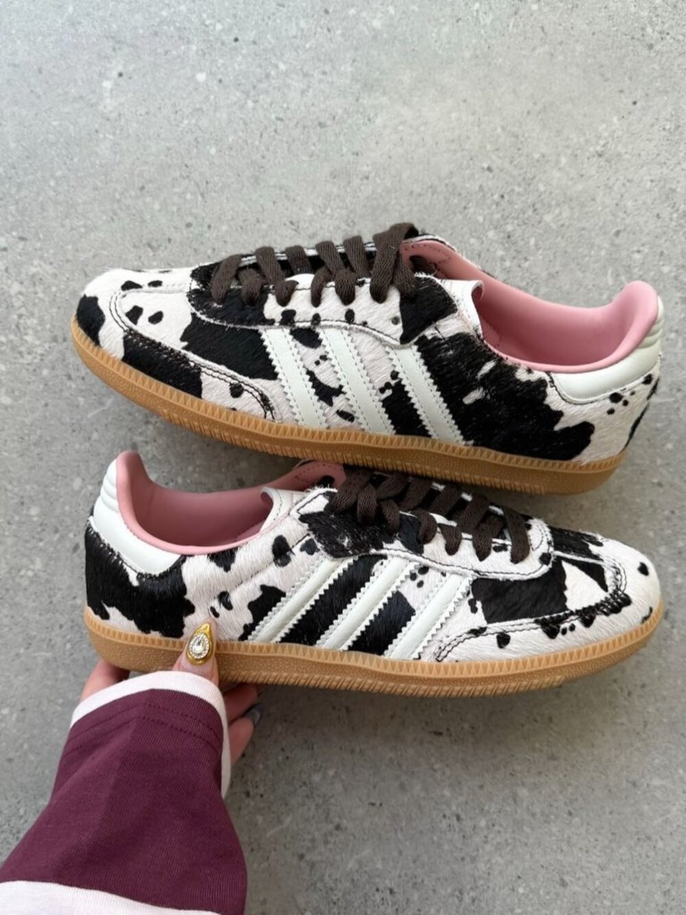 Adidas Samba OG Womens Sneaker (Cow Print, Gum) - Picture 2 of 5